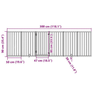 Faltbares Hundegitter mit Tür, 300 cm