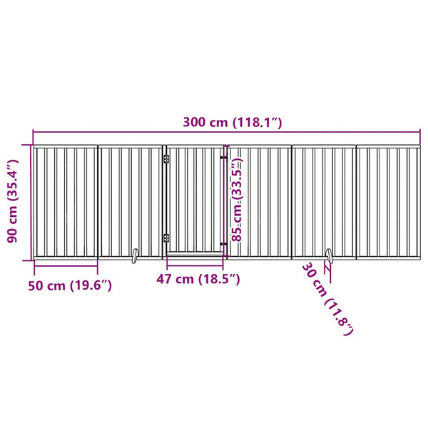 Faltbares Hundegitter mit Tür, 300 cm