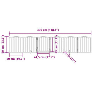 Faltbares Hundetor mit Tür, 300 cm