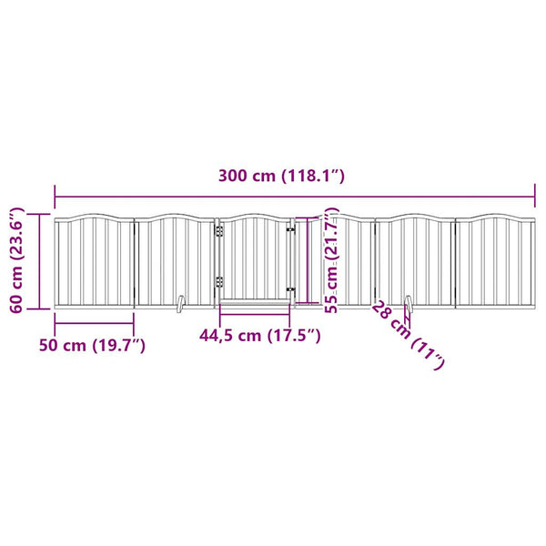 Faltbares Hundetor mit Tür, 300 cm