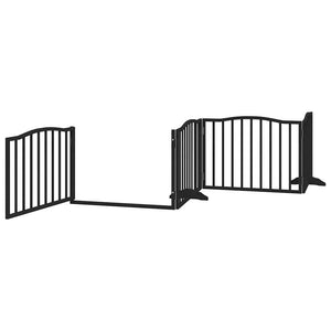 Faltbares Hundegitter mit Tür, 320 cm, Schwarz