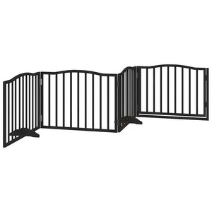 Faltbares Hundegitter mit Tür, 320 cm, Schwarz