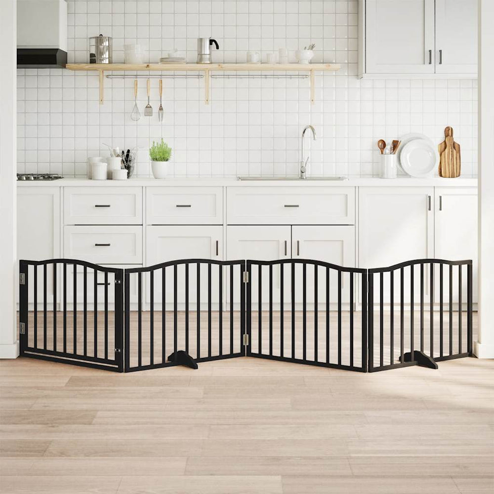 Faltbares Hundegitter mit Tür, 320 cm, Schwarz