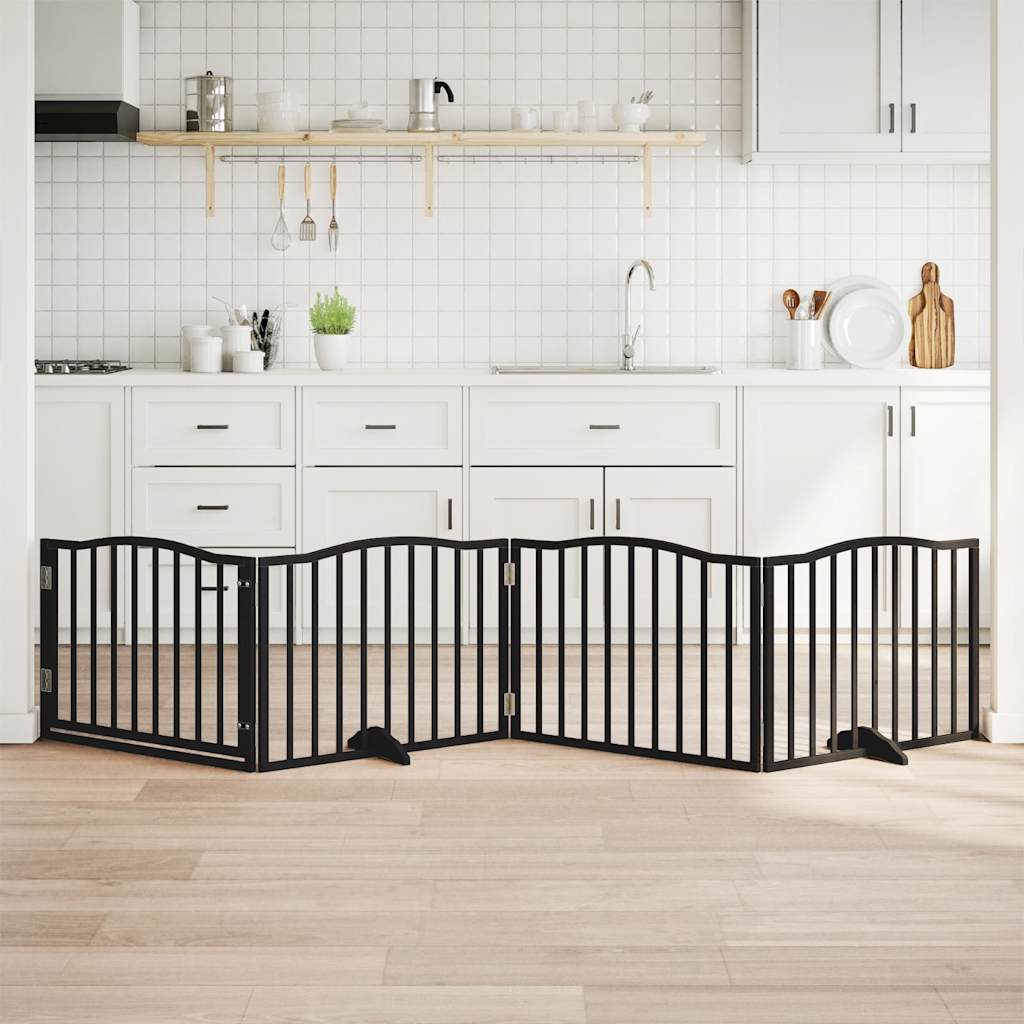 Faltbares Hundegitter mit Tür, 320 cm, Schwarz
