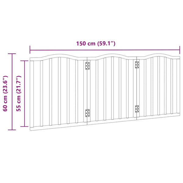 Faltbares Hundetor, 3-teilig, Eiche-Optik, 150 cm