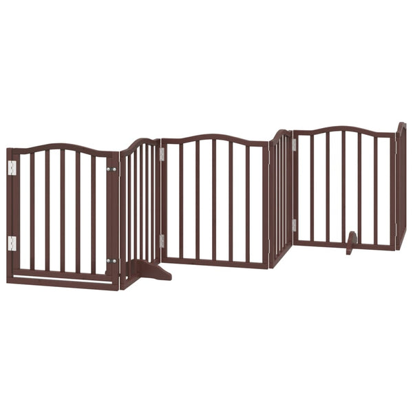 Faltbares Hundetor mit Tür, 300cm, Braun/Eiche