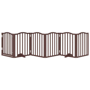 Faltbares Hundetor mit Tür, 300cm, Braun/Eiche