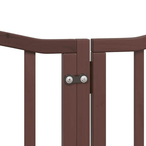 Faltbares Hundetor mit Tür, 300cm, Braun/Eiche