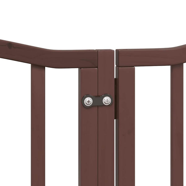 Faltbares Hundetor mit Tür, 300cm, Braun/Eiche