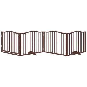 Faltbares Hundetor mit Tür, 320cm, Braun/Eiche
