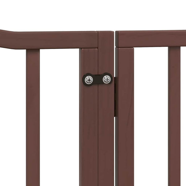 Faltbares Hundetor mit Tür, 320cm, Braun/Eiche