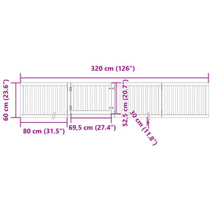 Faltbares Hundetor mit Tür, 320 cm