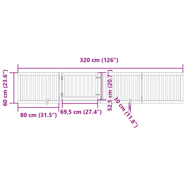 Faltbares Hundetor mit Tür, 320 cm