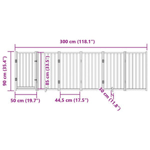 Faltbares Hundegitter mit Tür, 300 cm, Tanne