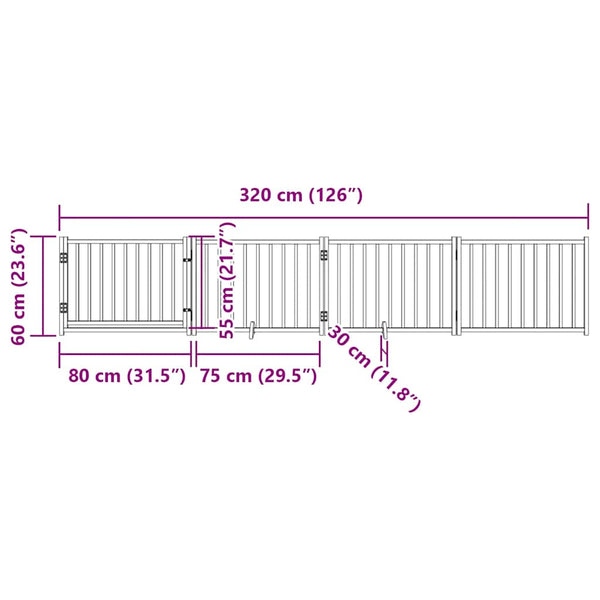 Faltbares Hundetor mit Tür, 320 cm