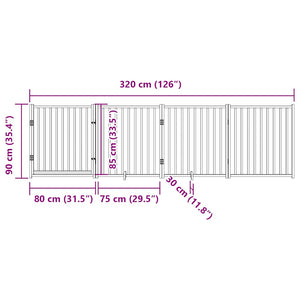Faltbares Hundegitter mit Tür, 320 cm
