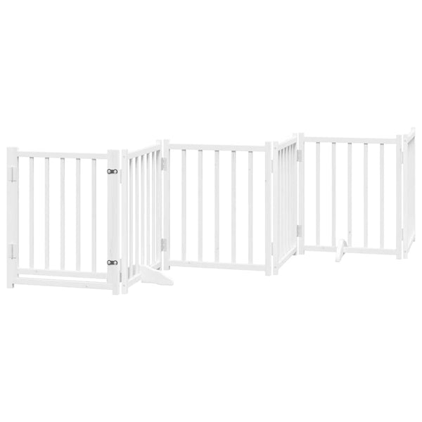 Faltbares Hundetor mit Tür, 300 cm, Weiß