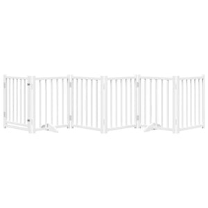Faltbares Hundetor mit Tür, 300 cm, Weiß