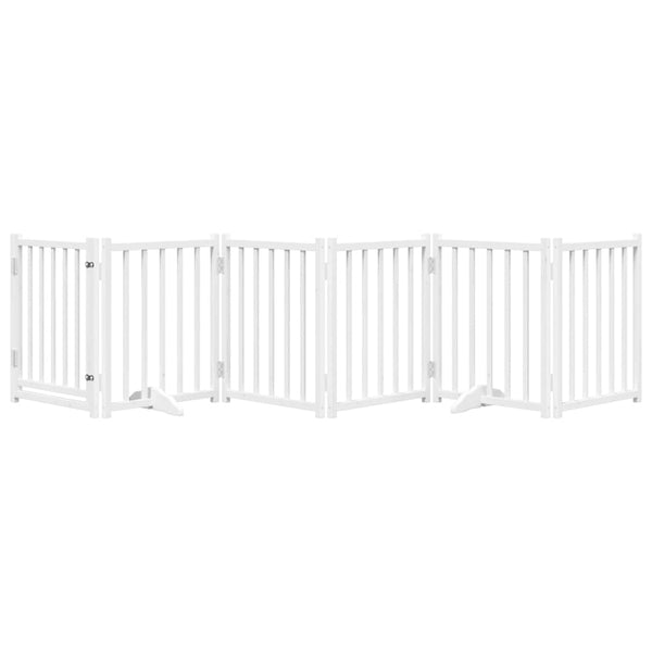 Faltbares Hundetor mit Tür, 300 cm, Weiß