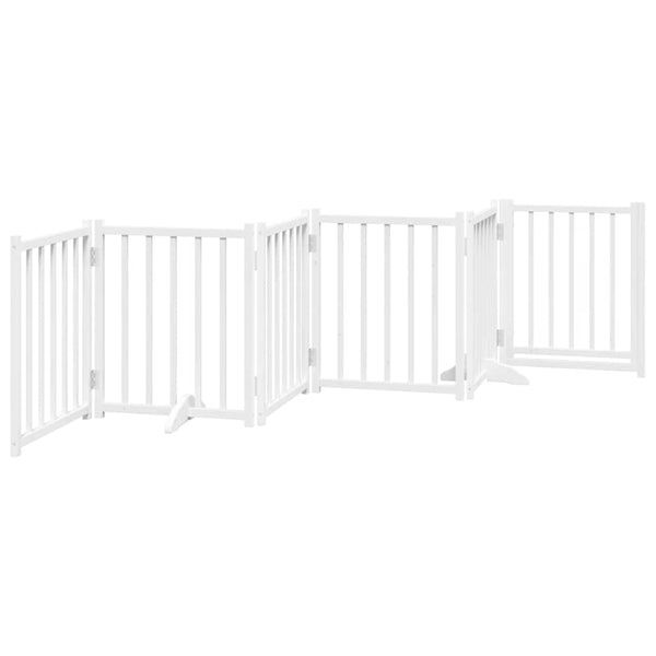 Faltbares Hundetor mit Tür, 300 cm, Weiß