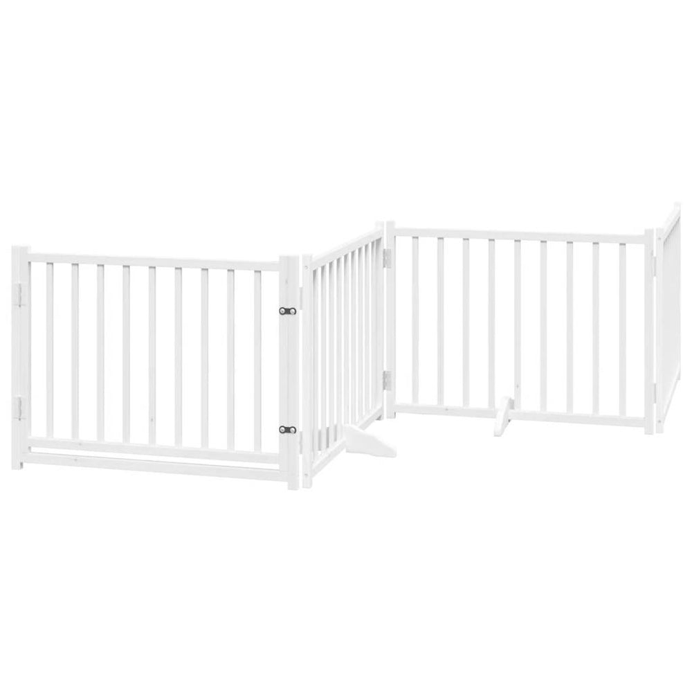 Faltbares Hundetor mit Tür, 320 cm, Weiß
