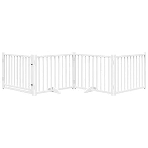 Faltbares Hundetor mit Tür, 320 cm, Weiß