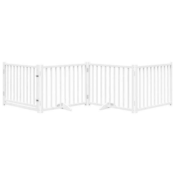 Faltbares Hundetor mit Tür, 320 cm, Weiß