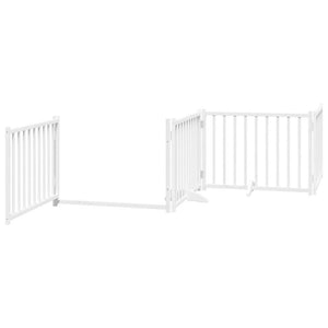 Faltbares Hundetor mit Tür, 320 cm, Weiß