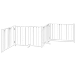 Faltbares Hundetor mit Tür, 320 cm, Weiß