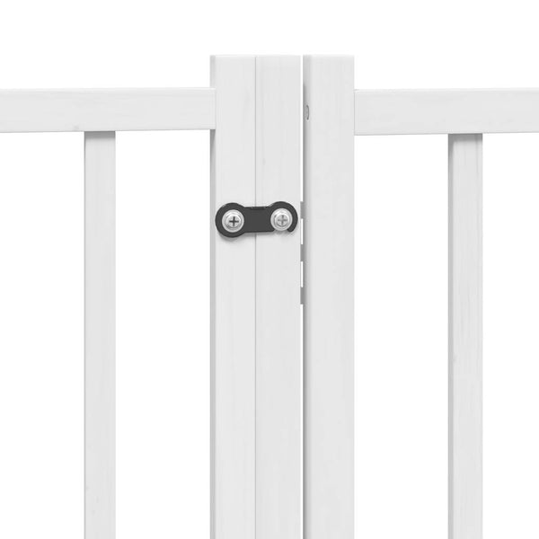 Faltbares Hundetor mit Tür, 320 cm, Weiß
