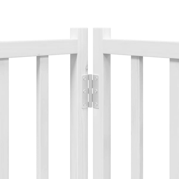 Faltbares Hundetor mit Tür, 320 cm, Weiß