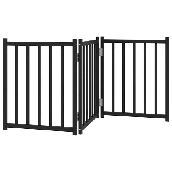 Faltbares Hundetor, 3-teilig, Schwarz, 150 cm