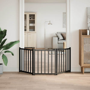 Faltbares Hundetor, 3-teilig, Schwarz, 150 cm