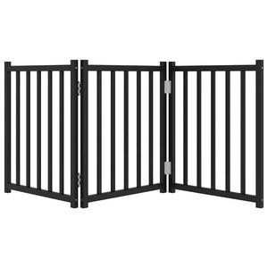 Faltbares Hundetor, 3-teilig, Schwarz, 150 cm