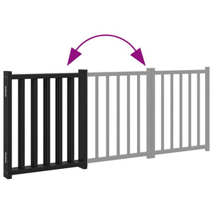 Faltbares Hundetor, 3-teilig, Schwarz, 150 cm