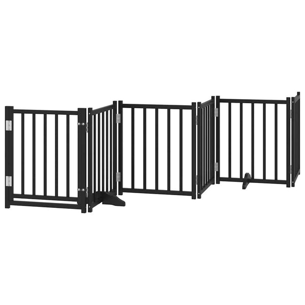 Faltbares Hundetor mit Tür, 300 cm, Schwarz