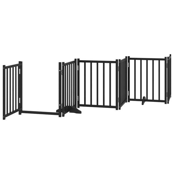 Faltbares Hundetor mit Tür, 300 cm, Schwarz