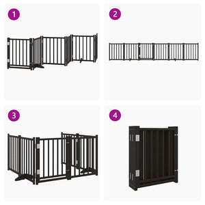 Faltbares Hundetor mit Tür, 300 cm, Schwarz