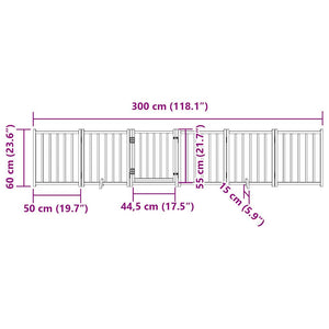 Faltbares Hundetor mit Tür, 300 cm, Schwarz