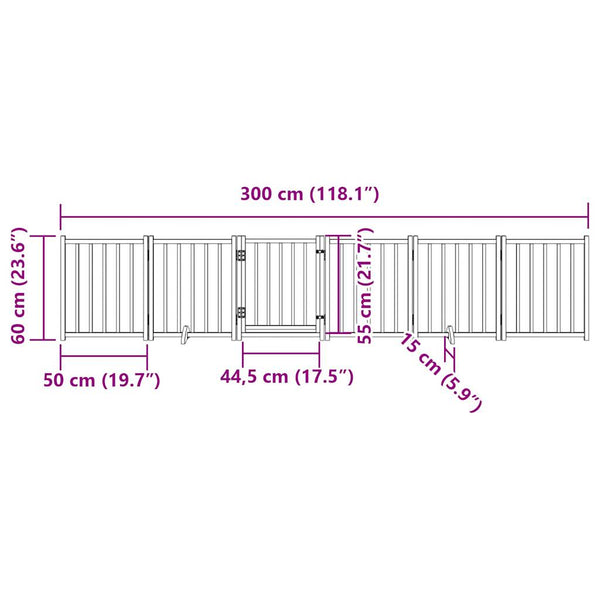 Faltbares Hundetor mit Tür, 300 cm, Schwarz