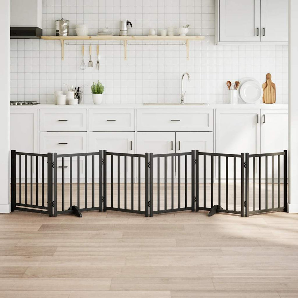 Faltbares Hundetor mit Tür, 300 cm, Schwarz
