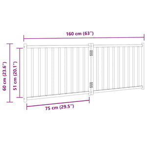 Faltbares Hundetor, 160 cm, Schwarz