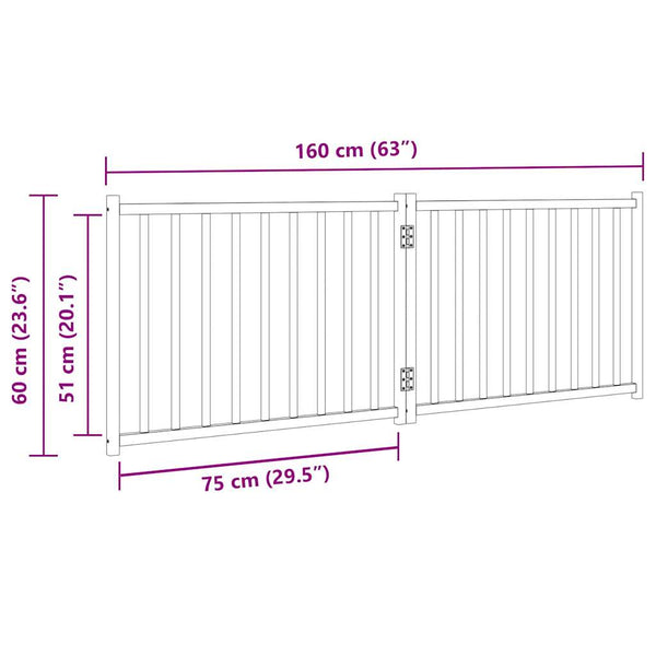 Faltbares Hundetor, 160 cm, Schwarz