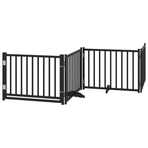 Faltbares Hundetor mit Tür, Schwarz, 320 cm