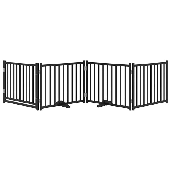 Faltbares Hundetor mit Tür, Schwarz, 320 cm