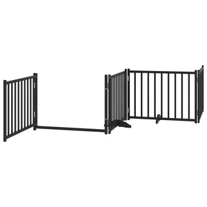 Faltbares Hundetor mit Tür, Schwarz, 320 cm