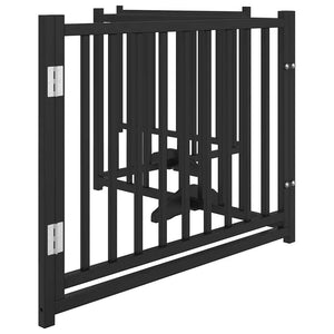 Faltbares Hundetor mit Tür, Schwarz, 320 cm