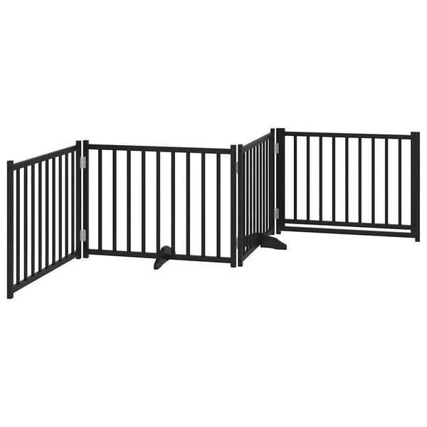 Faltbares Hundetor mit Tür, Schwarz, 320 cm