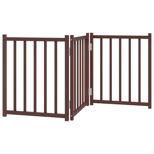 Faltbares Hundetor, 3-teilig, Braun/Eiche, 150cm