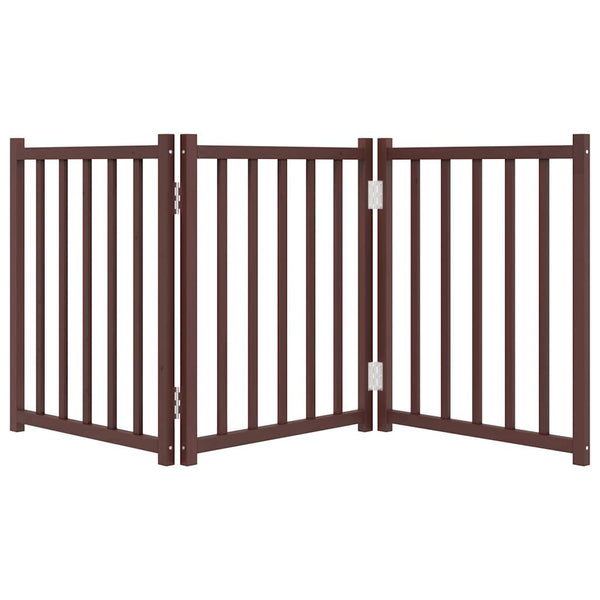 Faltbares Hundetor, 3-teilig, Braun/Eiche, 150cm